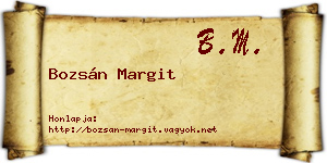 Bozsán Margit névjegykártya