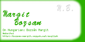 margit bozsan business card